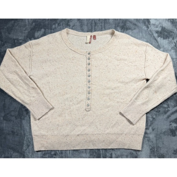 Pilcro Sweaters - Pilcro 100% Cashmere Sweater Women S Creamsicle Fleck Henley Anthropologie